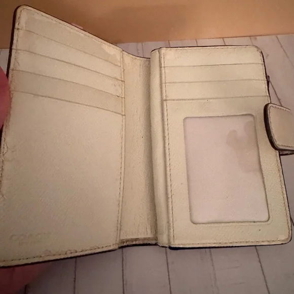 Coach Beige and Gold Women's Wallet - Picture 8 of 10